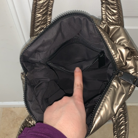 Gold / Bronze Quilted Puffer Small Handbag / Crossbody Bag - Picture 13 of 15